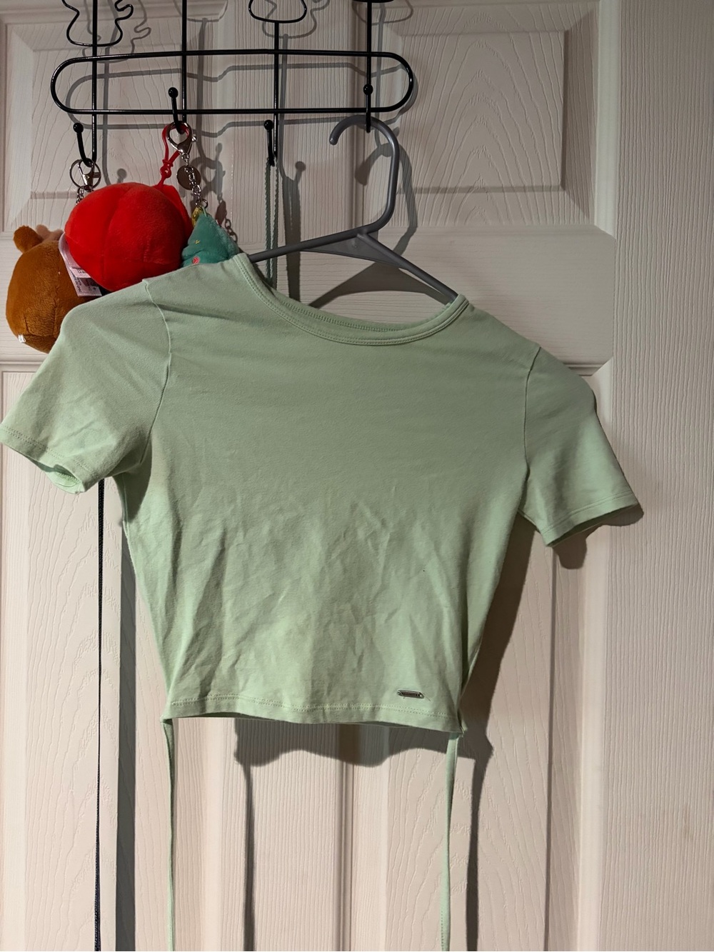 Hollister Mint Green Tie-Front Crop Top